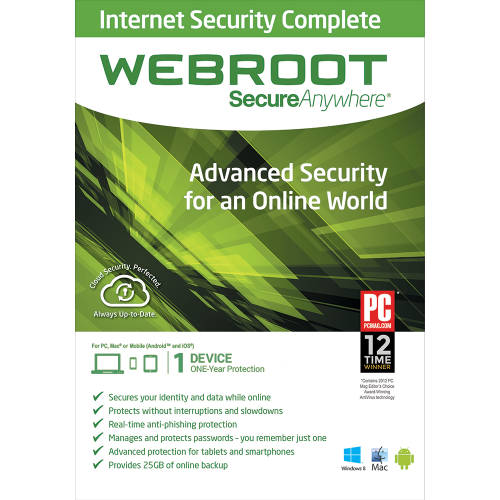 Webroot SecureAnywhereÂ® Internet Security Complete 5 Device
